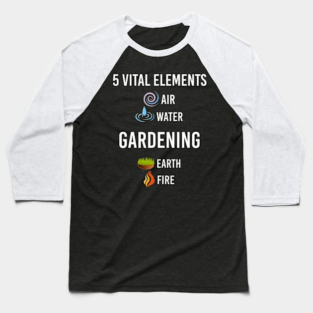 5 Elements Gardening Baseball T-Shirt by Happy Life